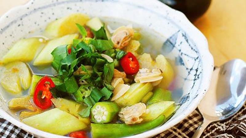 Cách nấu canh ngao chua với sấu miền Bắc cực ngon